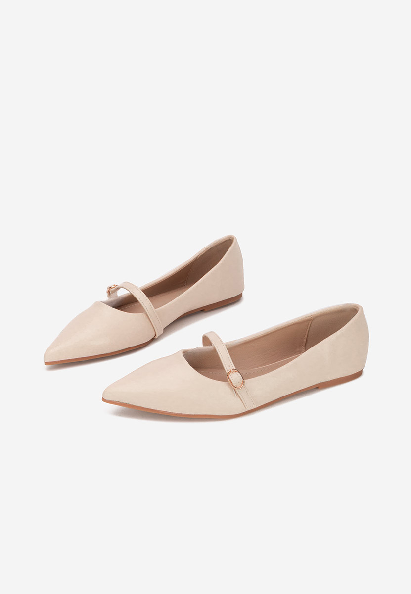 Ballerines à bout pointu beige Izaura