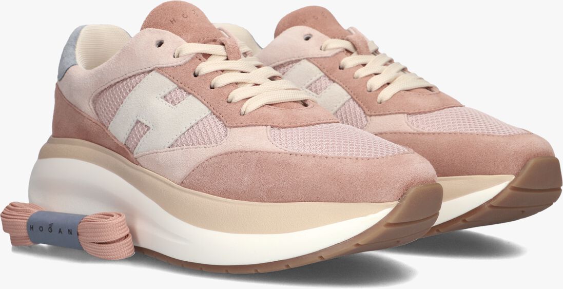 roze hogan lage sneakers h714 allacciato h