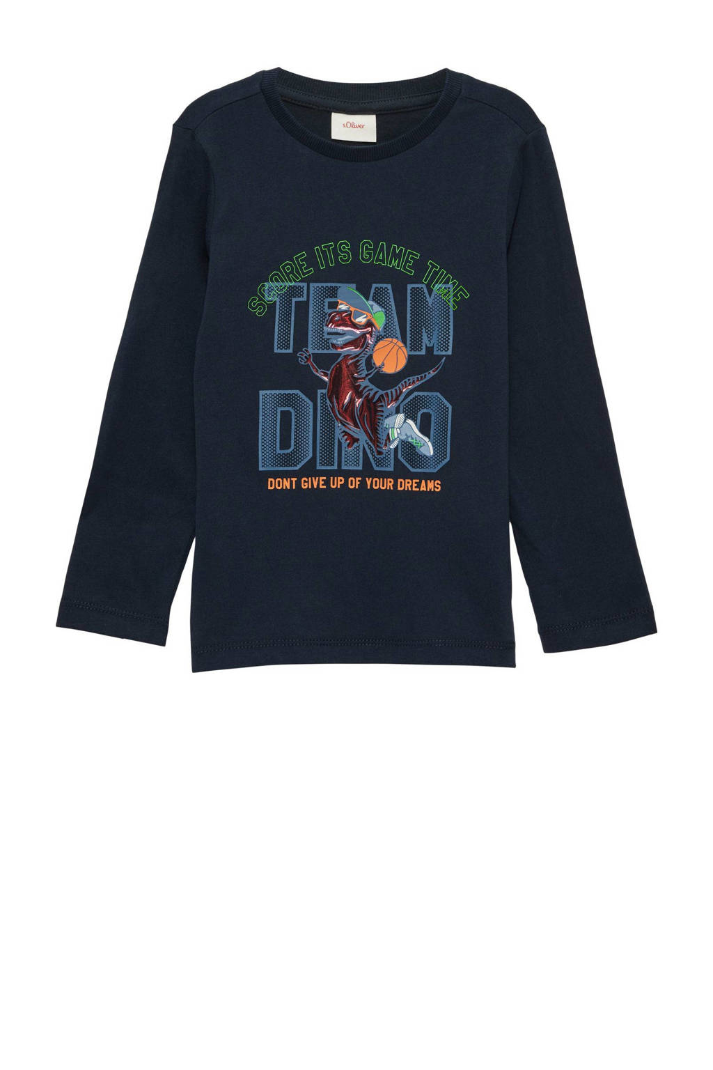 s.Oliver longsleeve met printopdruk donkerblauw