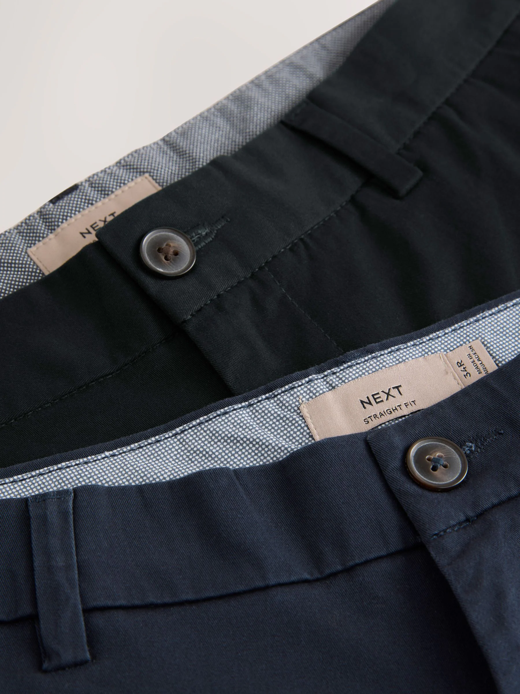 Zwart/marineblauw - Straight fit - Set van 2 chinoshorts met stretch