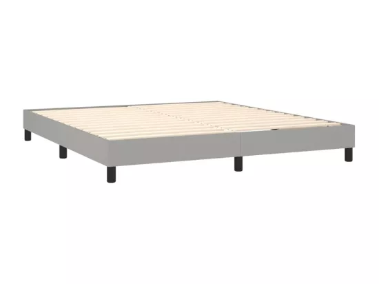 Sommier tapissier matelas et LED Gris clair 160x200 cm Tissu