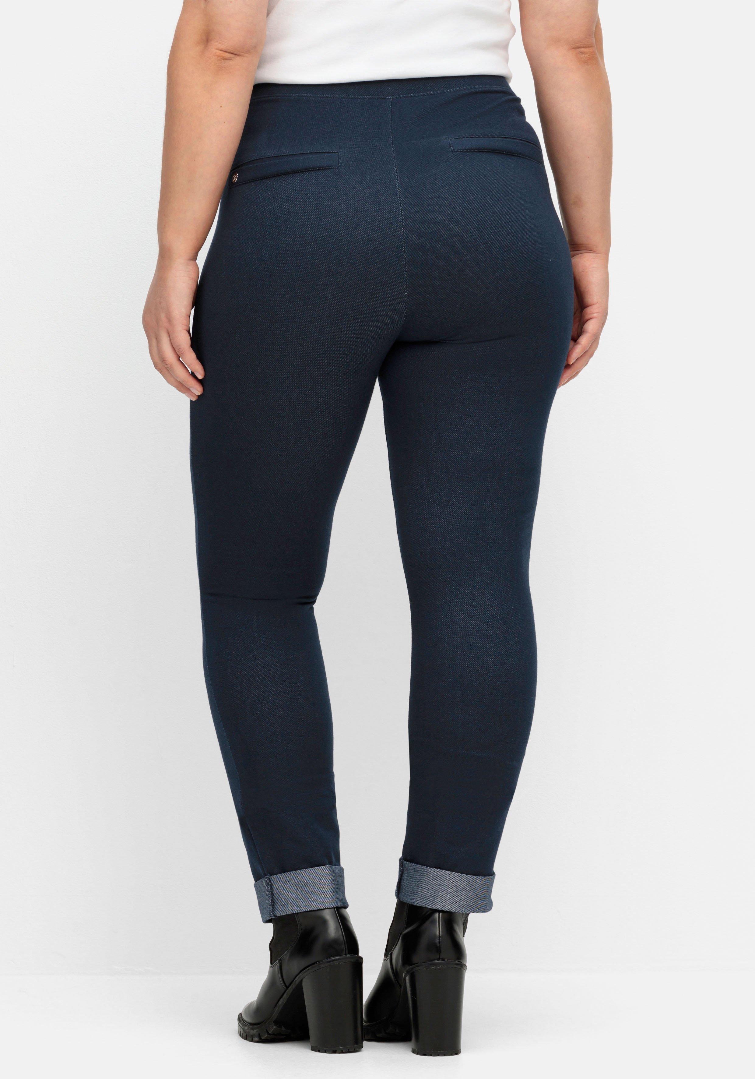 Leggings mit fixiertem Aufschlag am Saum