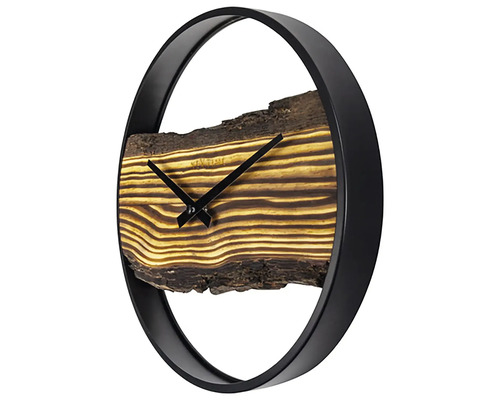 Wandklok Forest Large hout metaal Ø 30 cm
