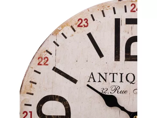 Horloge murale en bois blanc d34x2h