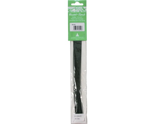 0,8 mm diameter, 30 cm hoog, groen gelakt draad, 40 stuks.