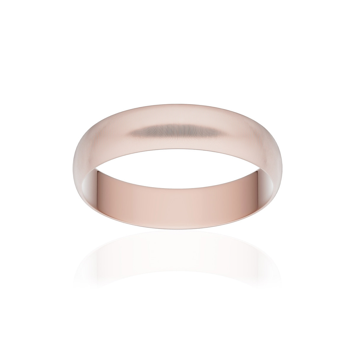 Alliance or 750 rose mat ruban 4,5mm