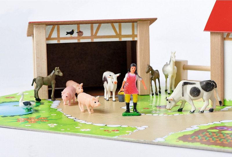 Eichhorn - Houten Boerderij - Speelset - Multicolor - 20-delig