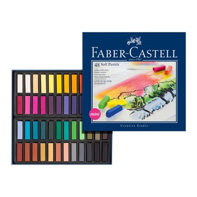 Faber-Castell - Boîte de 48 demi pastels tendres - couleurs assorties