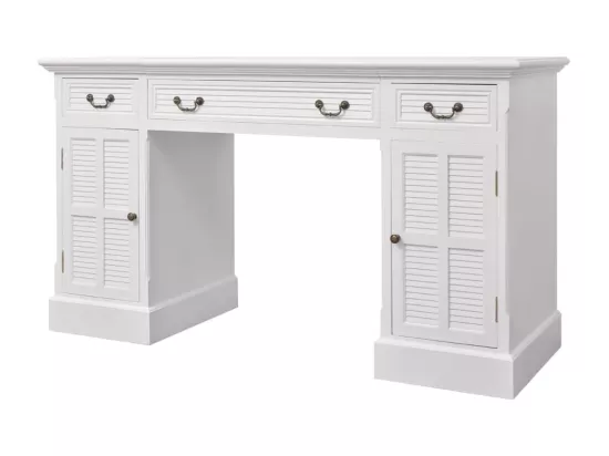 Bureau à double piédestal Blanc 140 x 48 x 80 cm