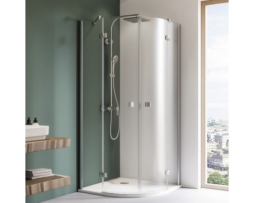 Ronde douche Breuer Espira R550 80x80 cm helder glas profiel kleur chroom