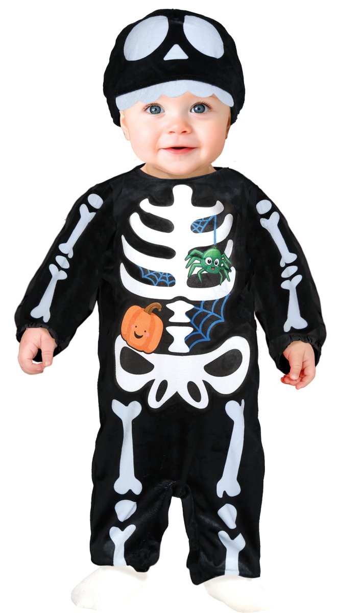 Halloween Kostuum Wit Zwart Baby Skelet