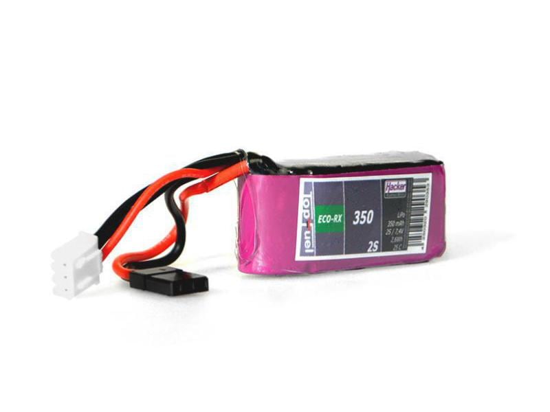Hacker RC-Akku LiPo 350 mAh 7.4 V 25C TopFuel ECO-RX 2S LiPo-Akku Sender/Empfänger