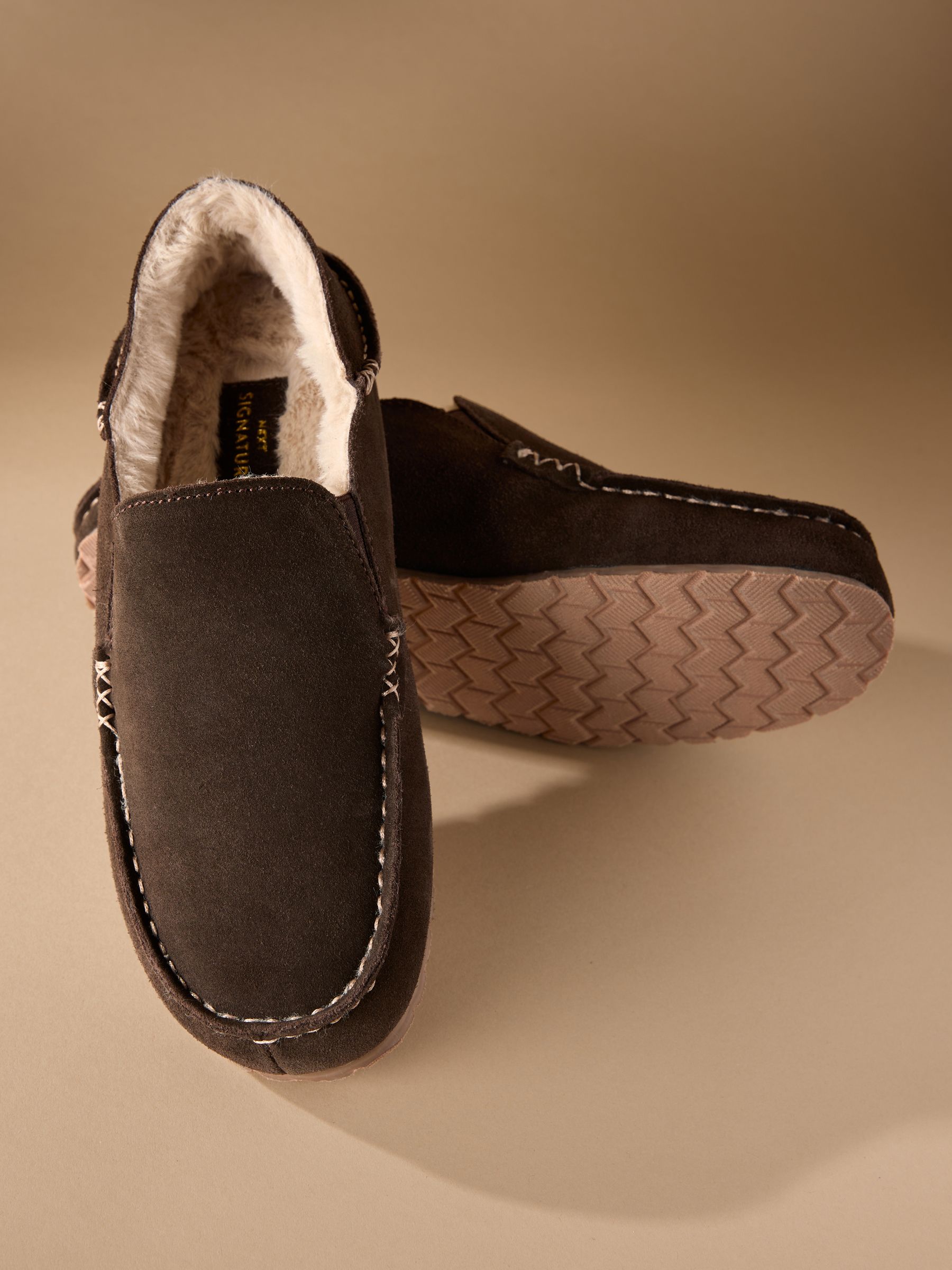 Bruin - Signature Kickdown suède moccasinpantoffels