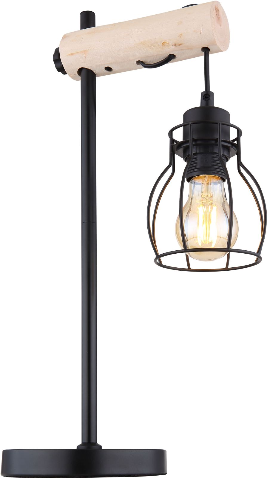 Tischleuchte - schwarz-natur - 48 cm hoch