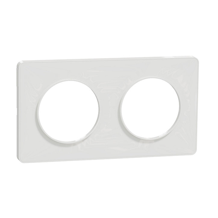 Plaque de finition double Schneider Electric Odace Touch blanc