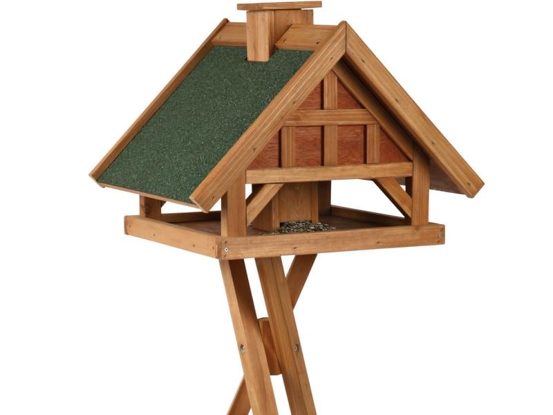 Trixie Futterspender Natura, 1.45 m, Braun Vogelfutterhaus mit Ständer