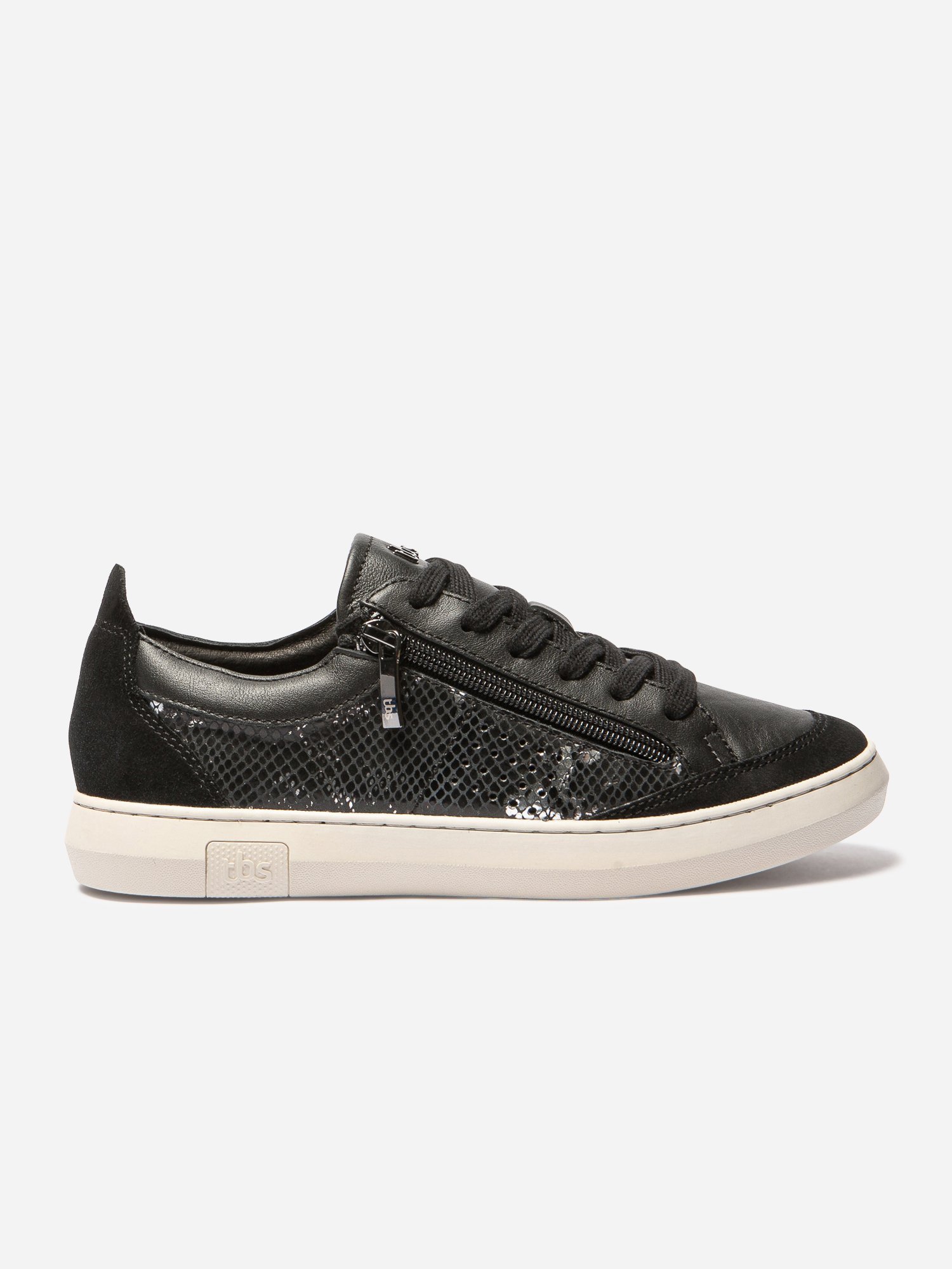 Baskets Femme Confort Purefoam Zippées Cuir Noir