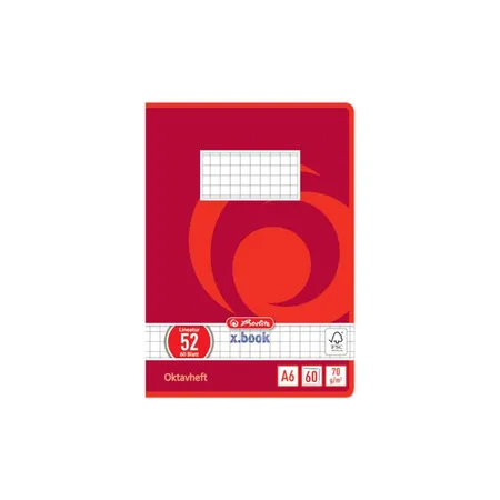 Herlitz Oktavhefte mit 60 Blatt, DIN A6, kariert, Lineatur 52, 10 Stück