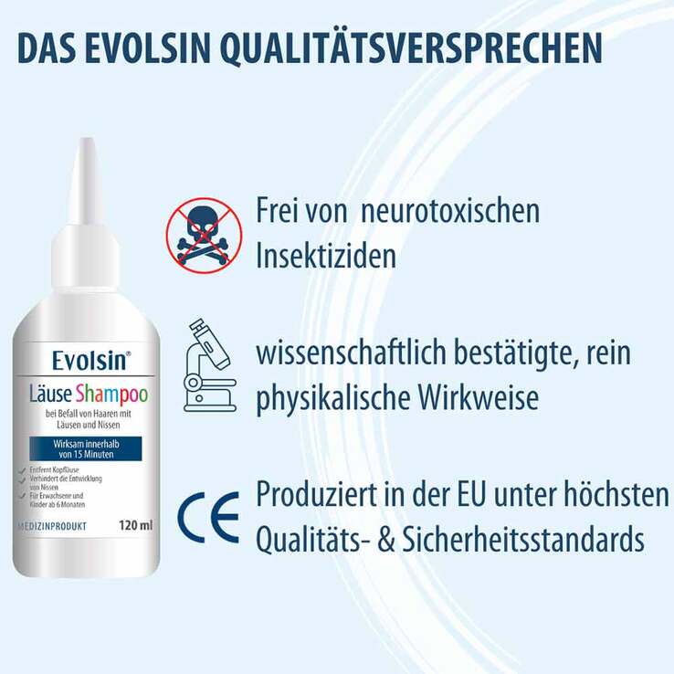 Evolsin Läuseshampoo mit Läusekamm, 120 ml