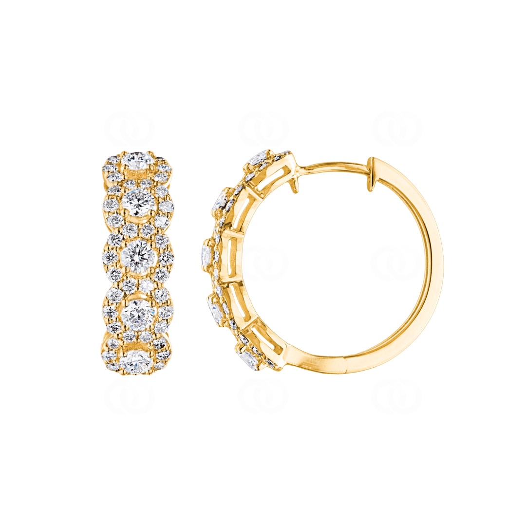 2.00 Karat Diamant-Kreolen 750/18 K Gelbgold Ø 22mm