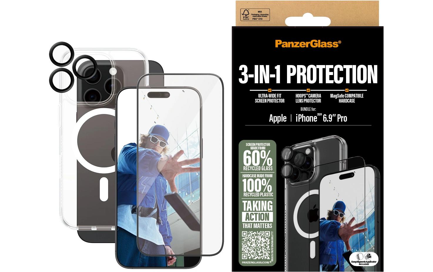 3-in-1 Protection Bundle iPhone 16 Pro Max3-in-1 Set für das Apple iPhone 16 Pro Max