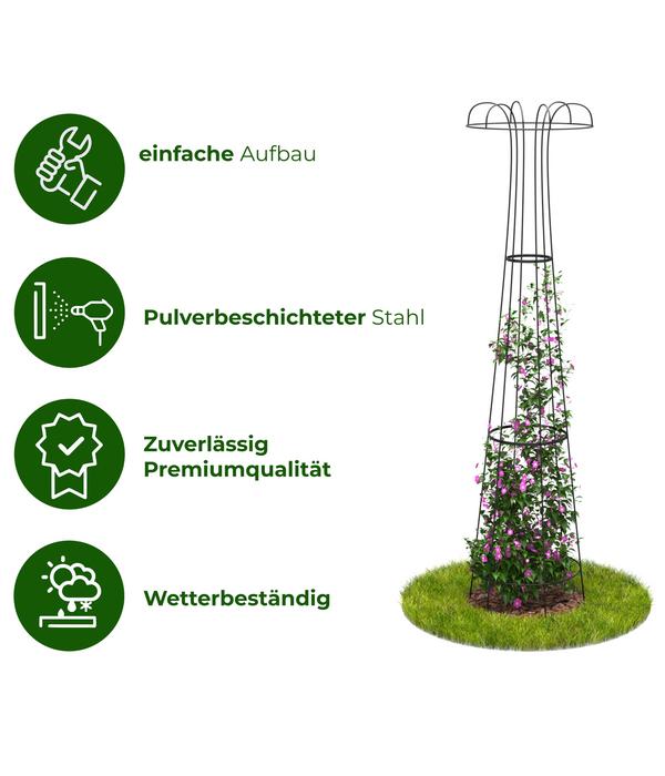 Dehner Premium Metall-Obelisk Maxima, schwarz