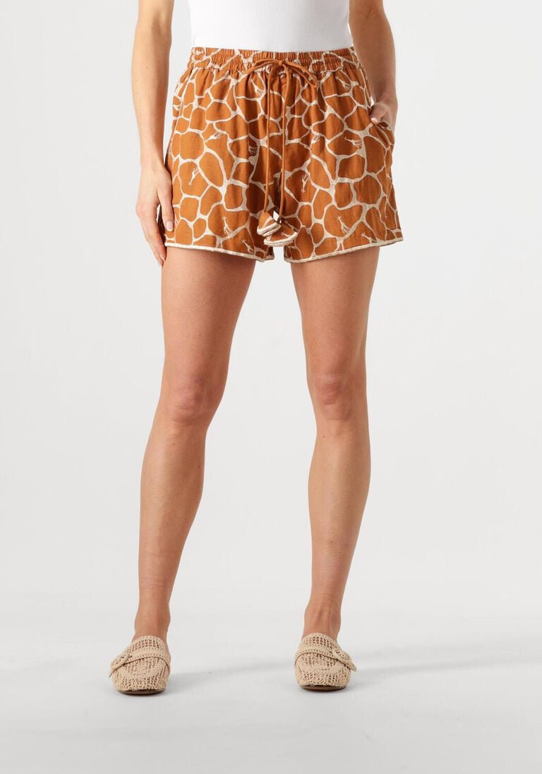 bruine scarlett poppies korte broek kosos shorts