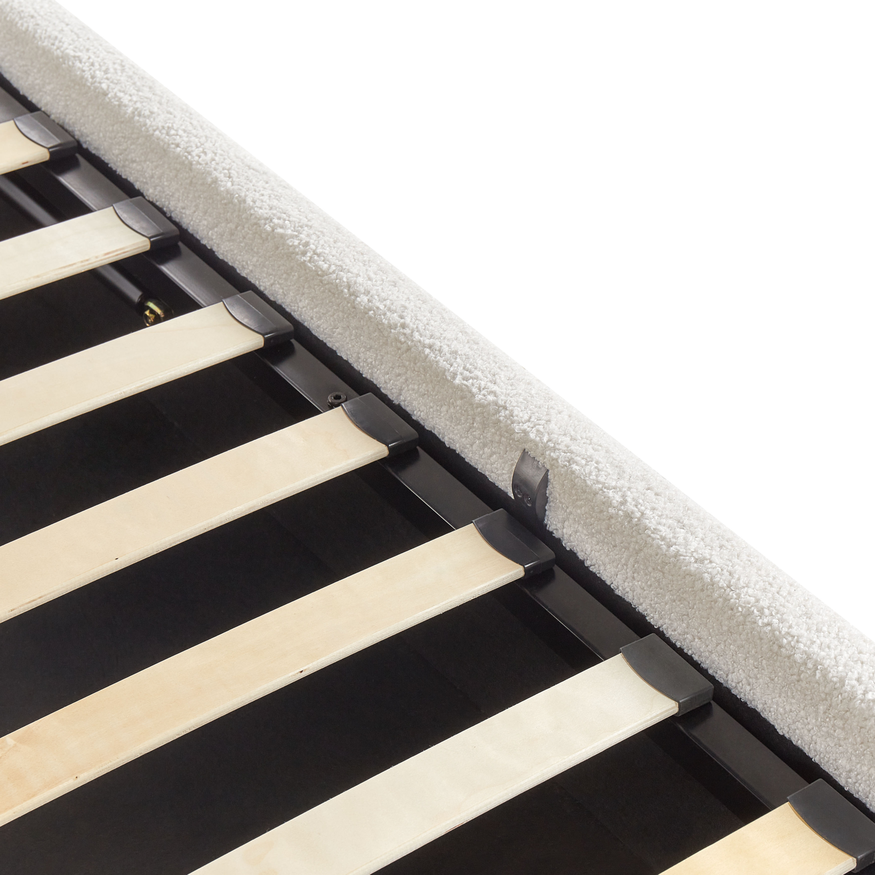 Beliani-DINAN-Tweepersoonsbed-Gebroken wit-140 x 200 cm-Bouclé