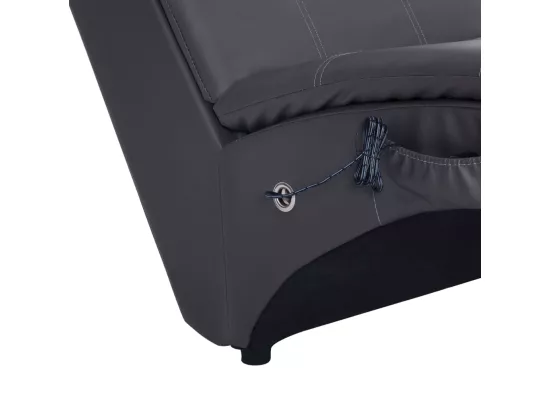 Prolenta Premium - Chaise longue de massage avec oreiller Gris Similicuir