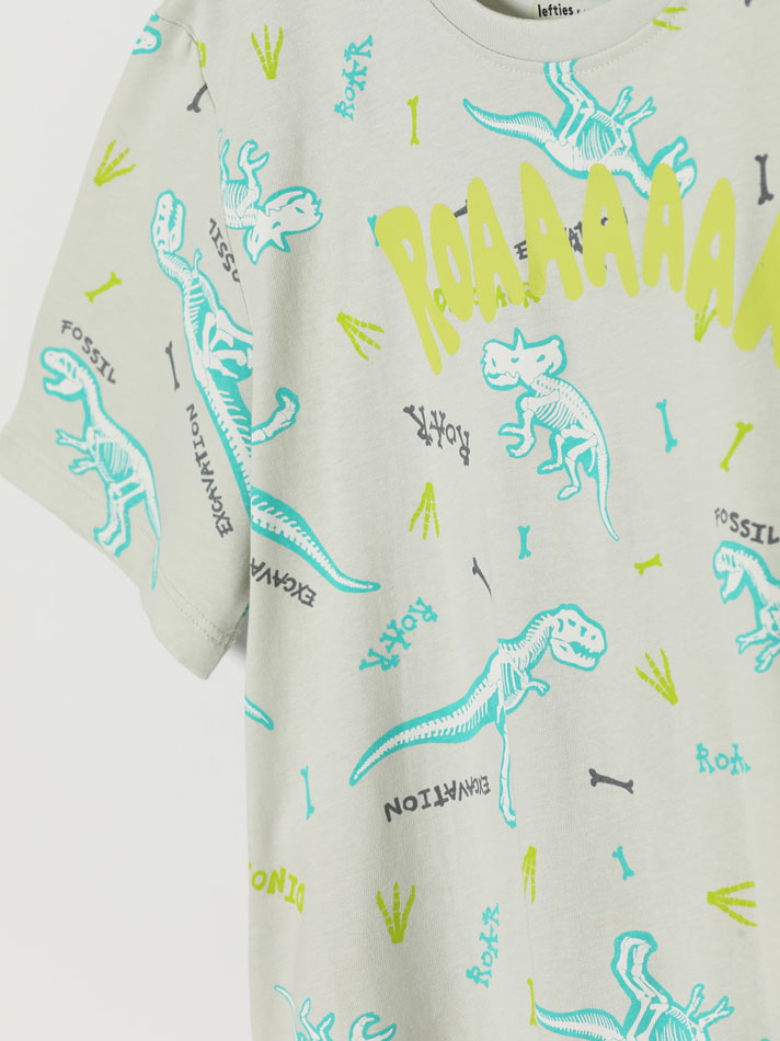 Conjunto de pijama estampado - Cinza claro