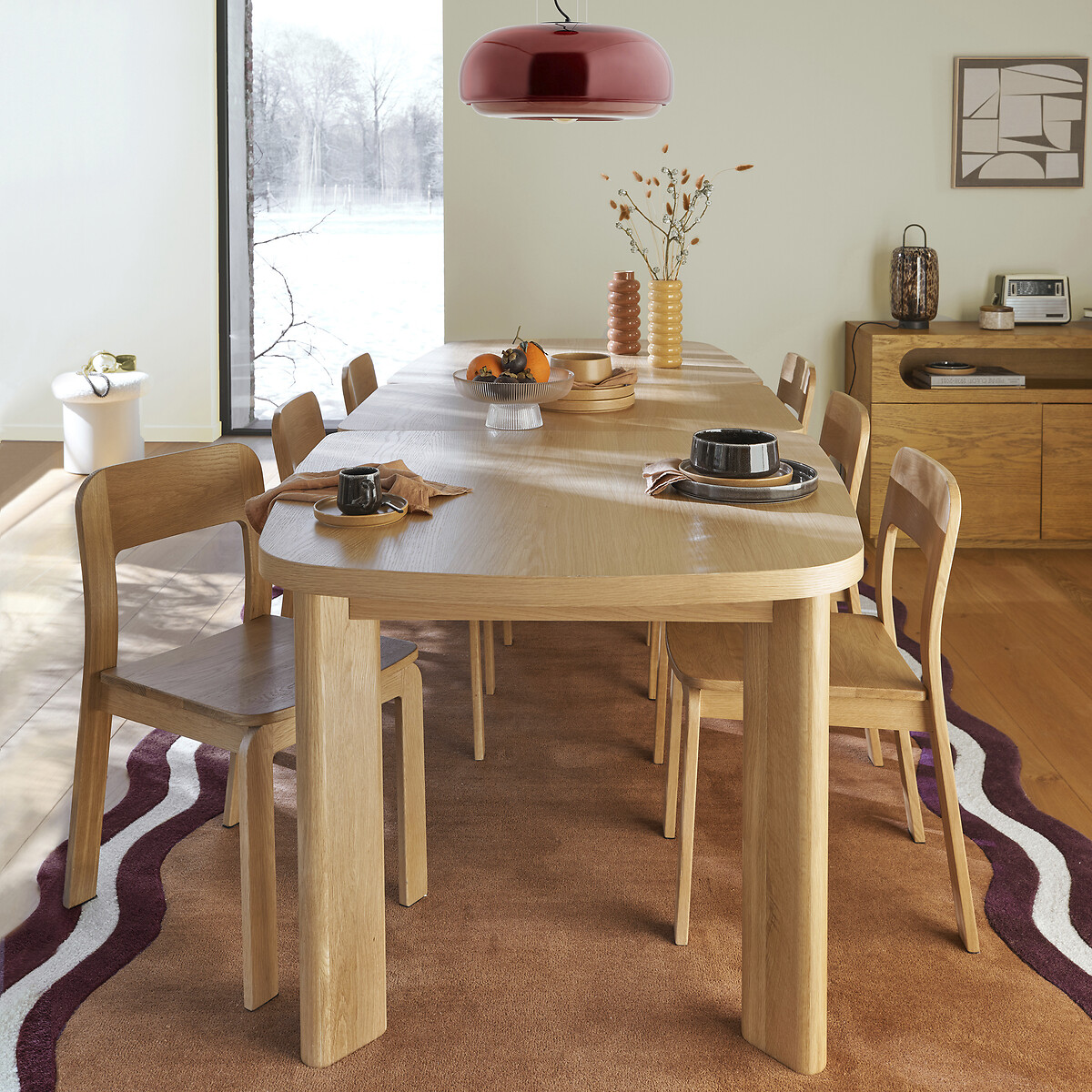 LA REDOUTE INTERIEURS<br>Mesa de jantar 8/10 pessoas, carvalho Galito