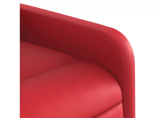 Fauteuil massant inclinable rouge similicuir