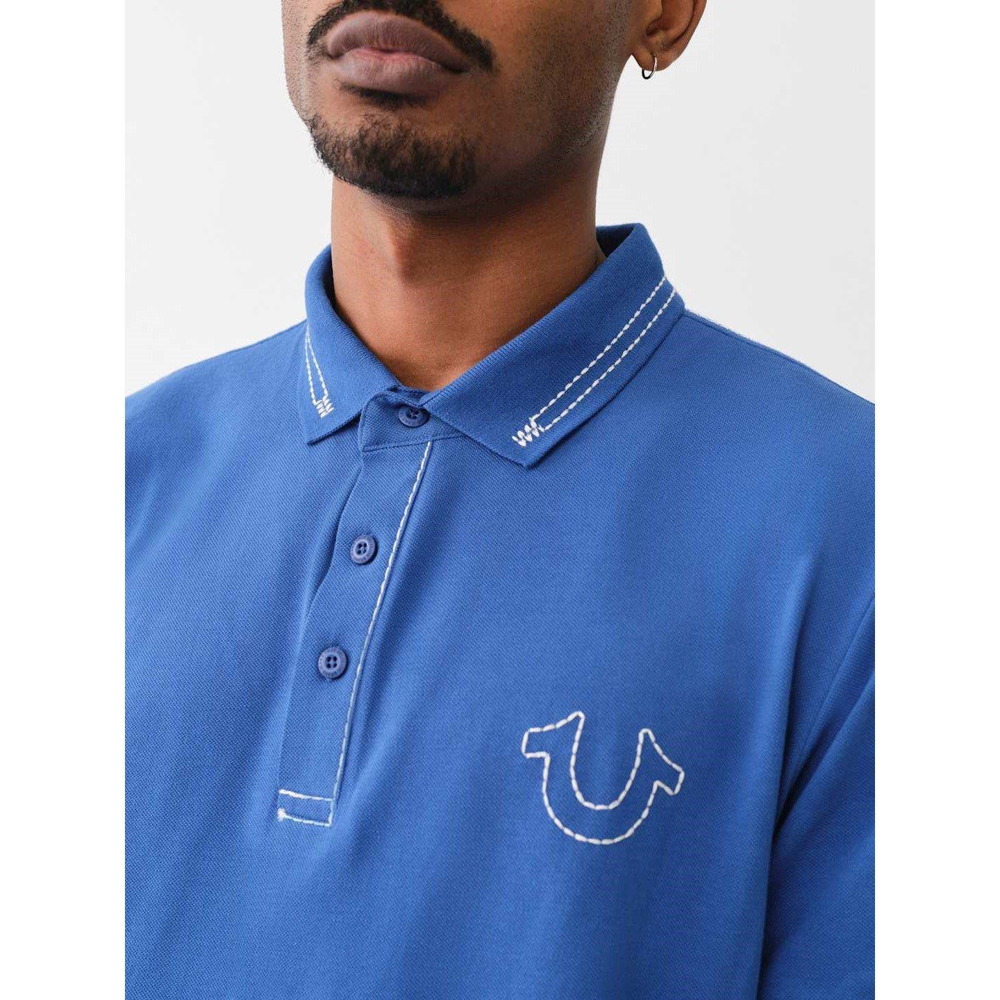 True Religion Relaxed Big T Embroidered Polo Shirt