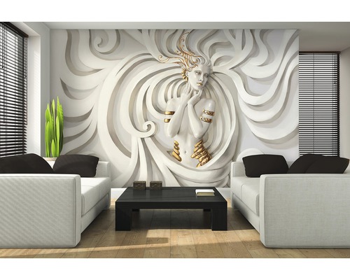 Vliesbehang 10232V4 Vrouw op Wit Reliëf 2-delige set 254 x 184 cm