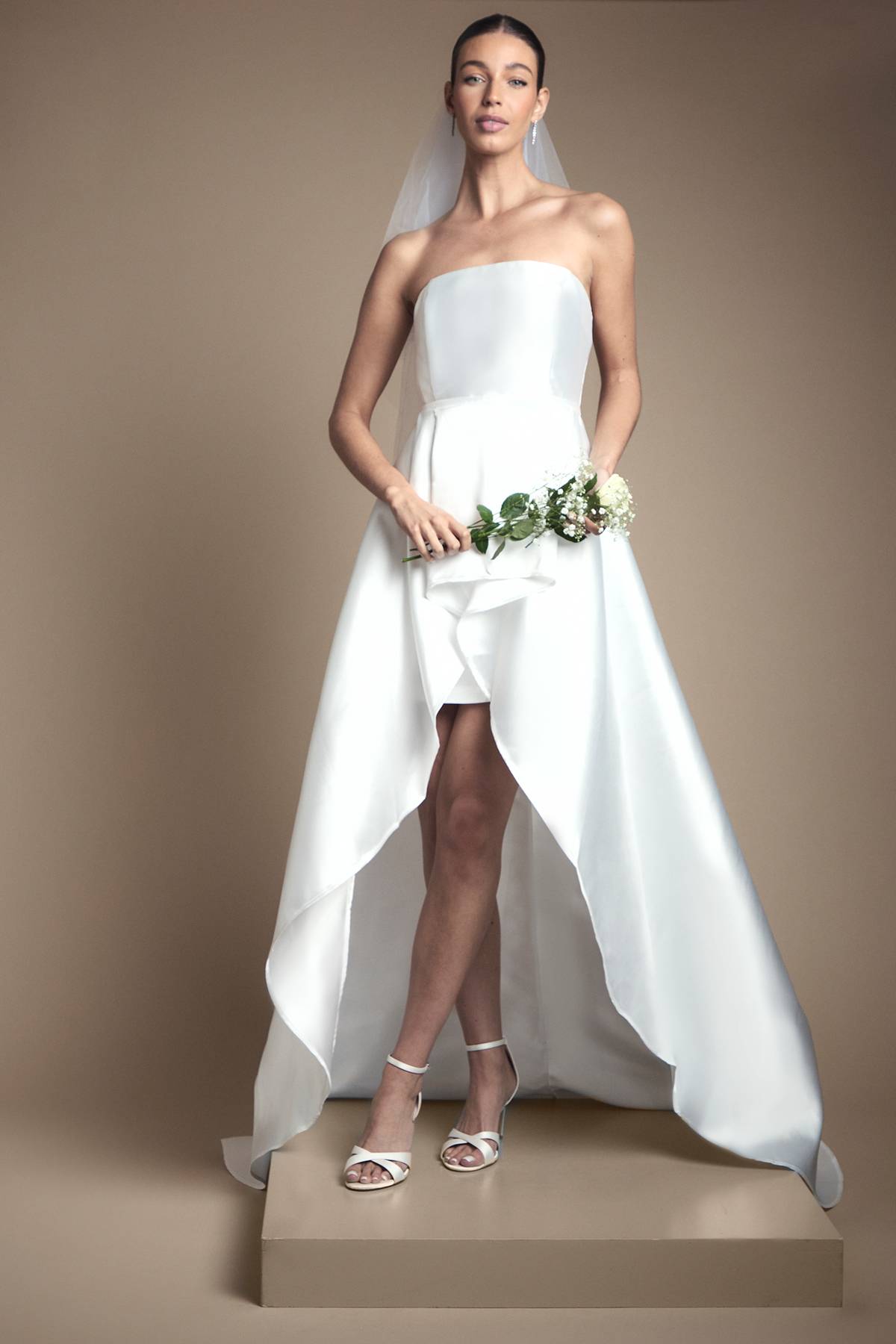 Coast Robe de Mariée Bandeau Twill Mini Avec Surajupe Complète