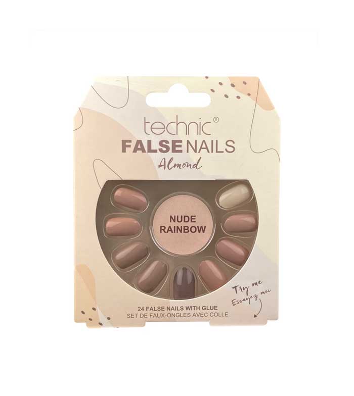 Technic Cosmetics - Unhas postiças False Nails Almond - Nude Rainbow