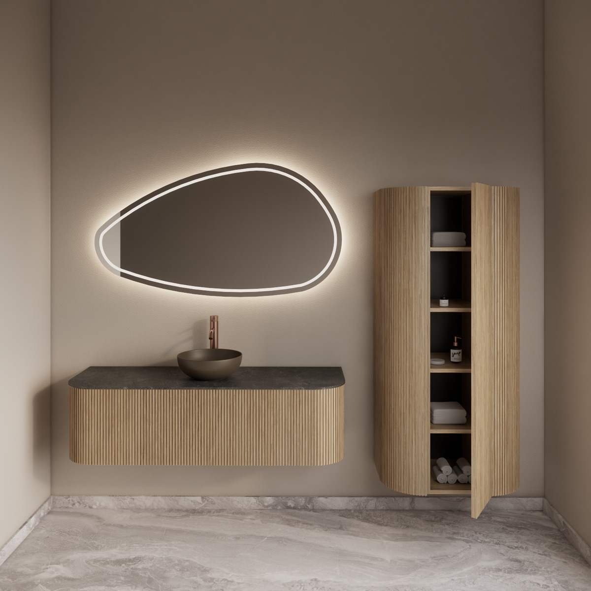 Gliss Design Alluro kolomkast 160cm mist