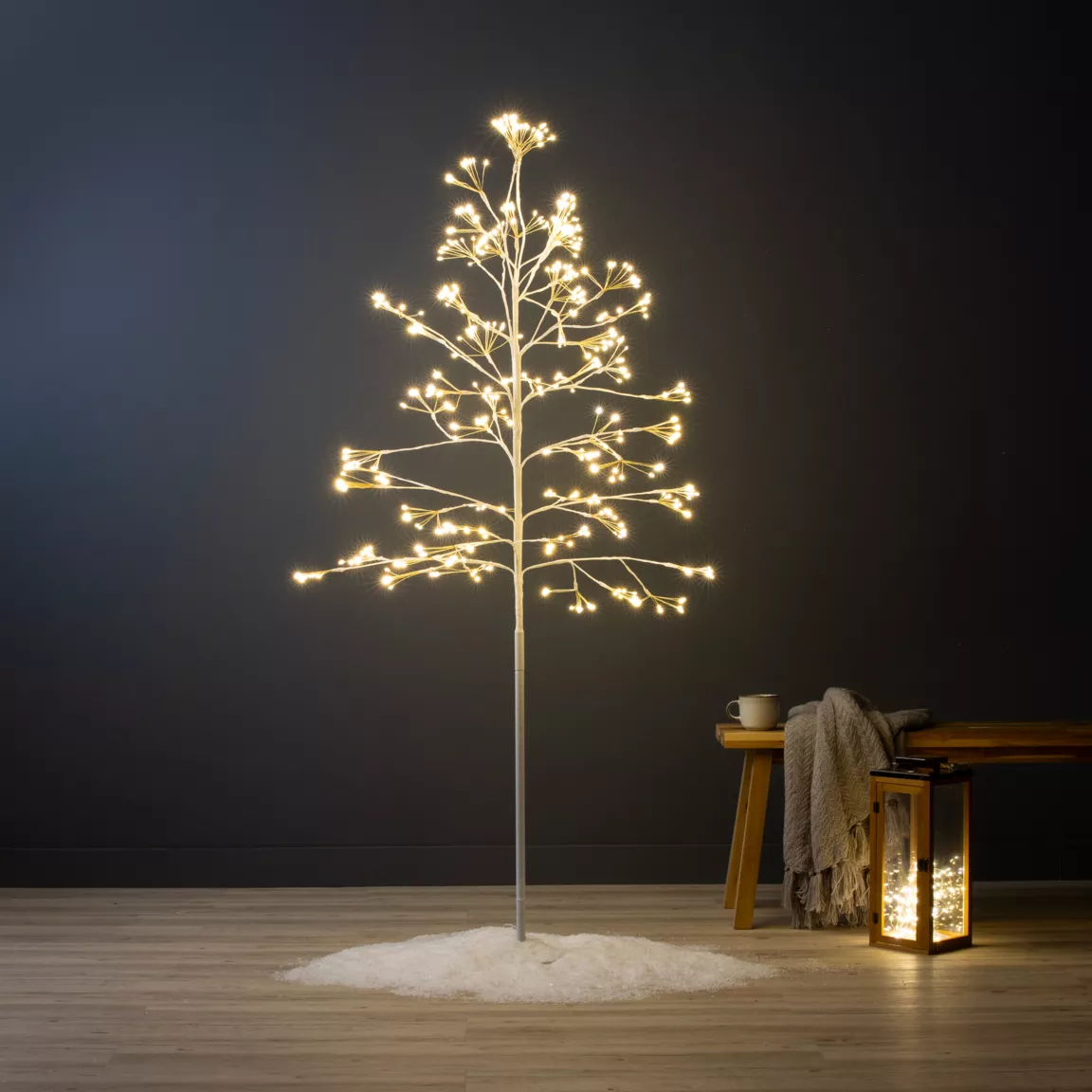 Arbre lumineux 672 LED (H180 cm) Holly Tilleul Blanc et blanc chaud