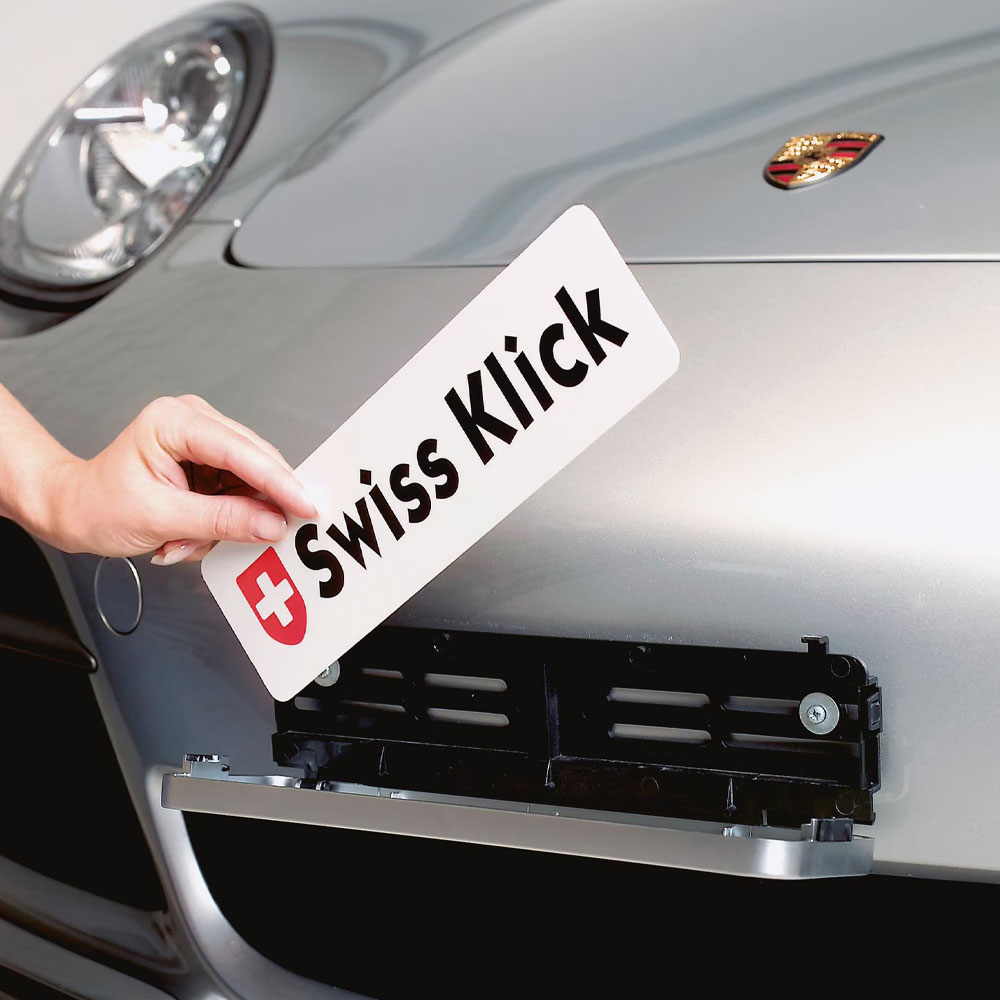 Kennzeichenhalterset Wechselschild Nummernrahmen für Auto KFZ Set Vorne   Hinten | Langformat (SW51550450088900BRA) - Chrom Glanz