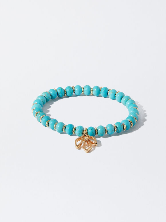 Pulseira elástica com pedra - Azul
