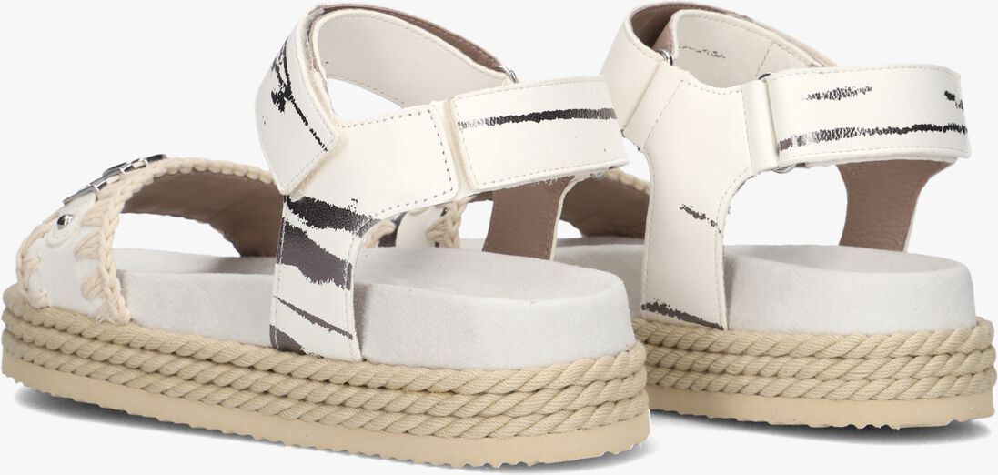 witte mou platte sandalen rope sandal black with strap
