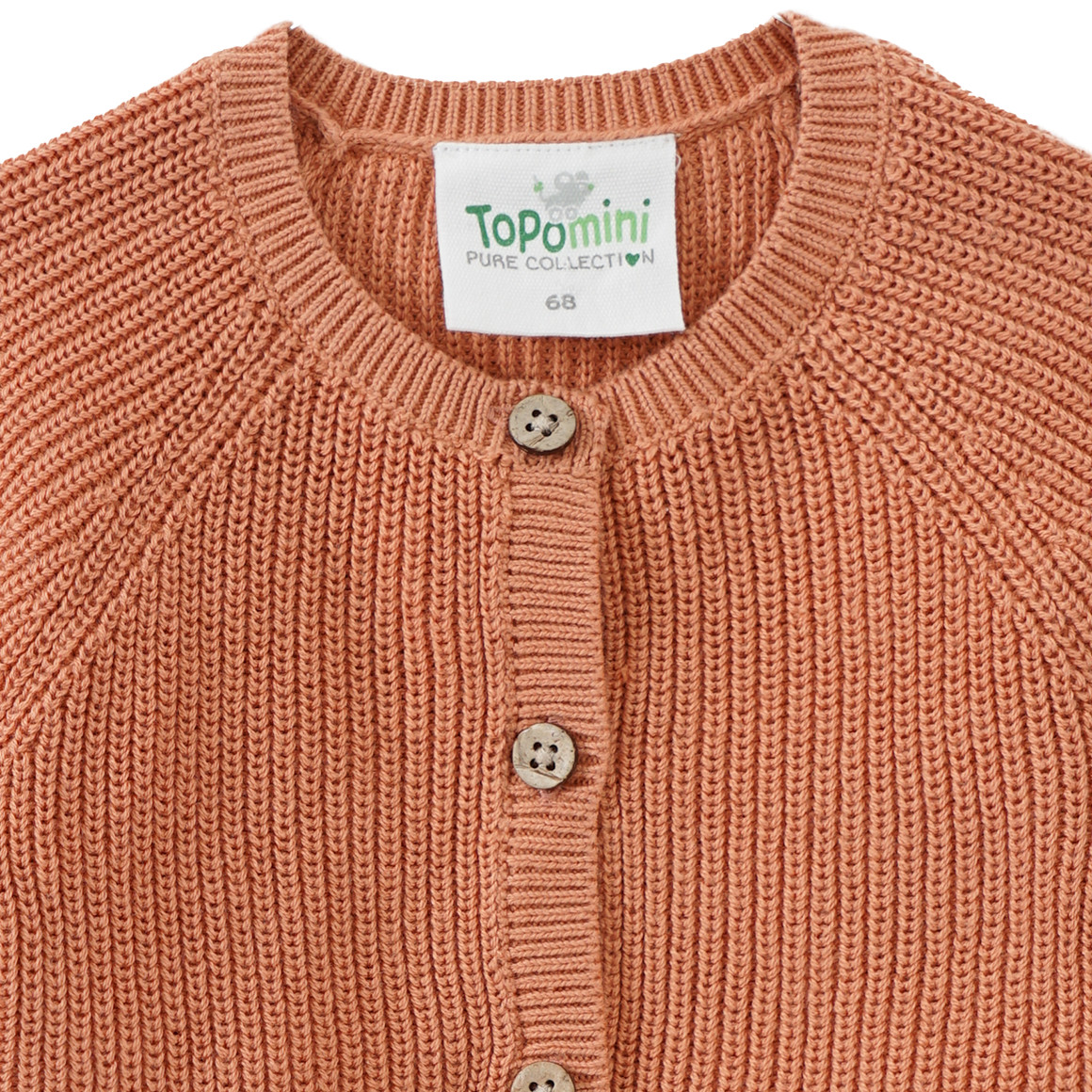 Topomini Pure Collection Newborn Strickjacke mit Knopfleiste terracotta