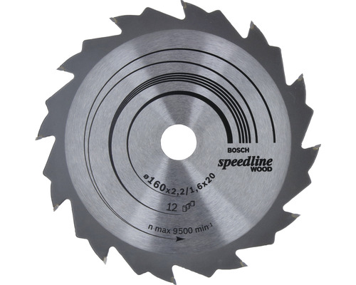 Cirkelzaagblad Bosch Speedline Wood 160x20 mm Z 12