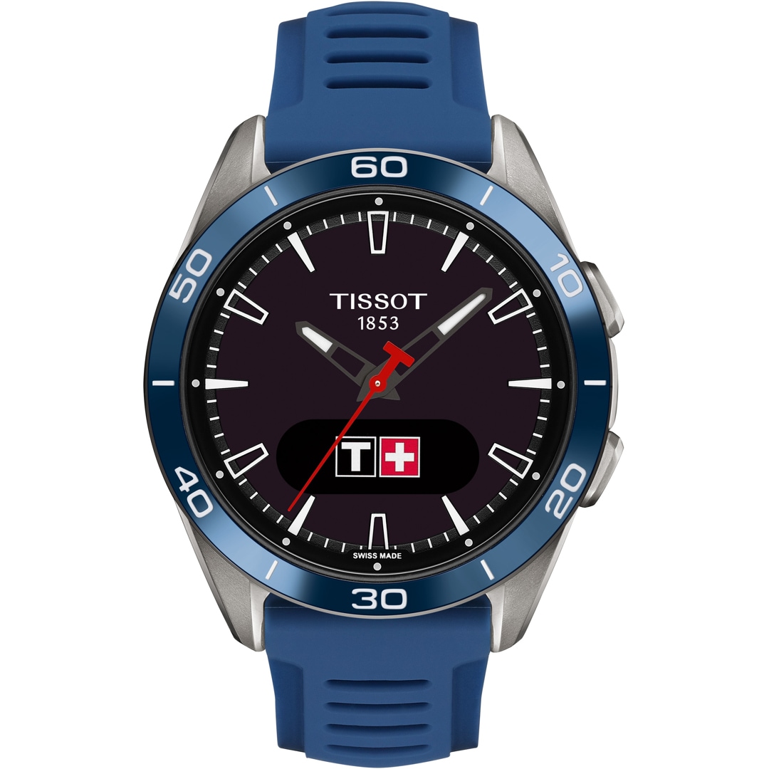 Tissot T-Touch Connect Sport Smartwatch Titan mit blauem Silikonarmband