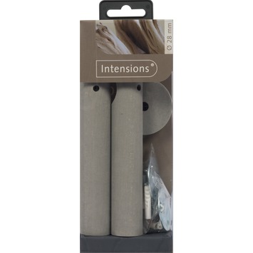 Oplegsteun voor 28 mm gordijnroede hout grijs 2 stuks