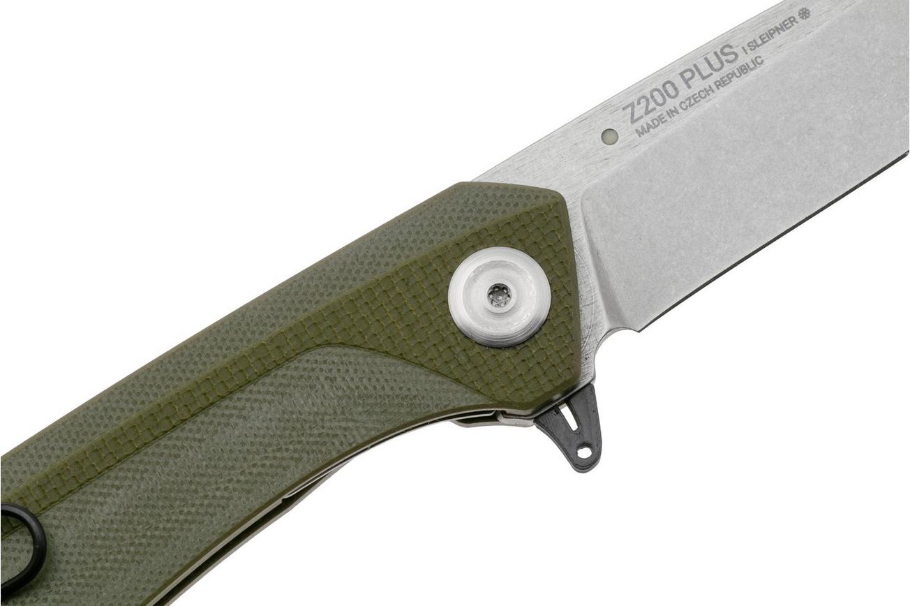 ANV Z200 PLUS-005, Stonewashed Sleipner, Olive G10 zakmes