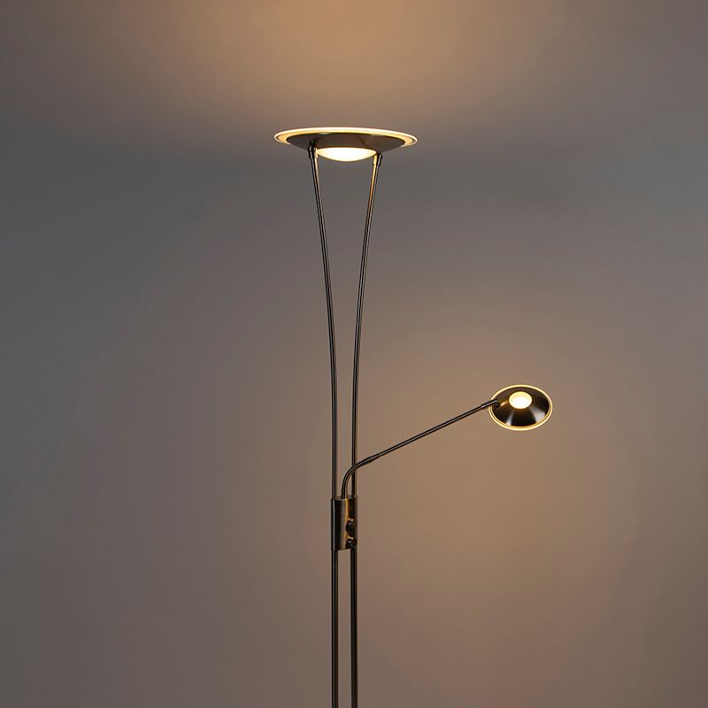 Moderne vloerlamp staal incl. LED met leesarm - Ibiza