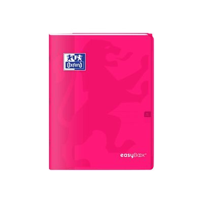 Oxford EasyBook - Cahier polypro 24 x 32 cm - 96 pages - grands carreaux (Seyes) - rose