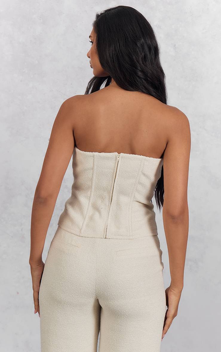Blanc Corset À Baleines En Bouclé