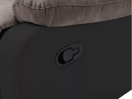 Canapé d'angle relax gris et noir en microfibre et simili TOLZANO